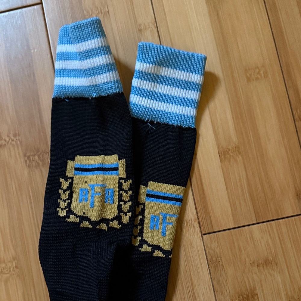 Argentina Black and Blue Socks - kids M- Large